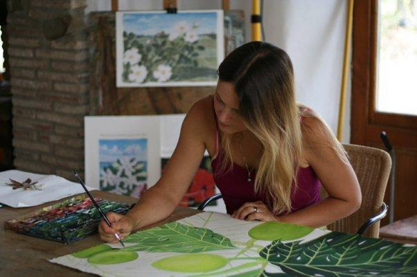 Holly Melia working in her studio